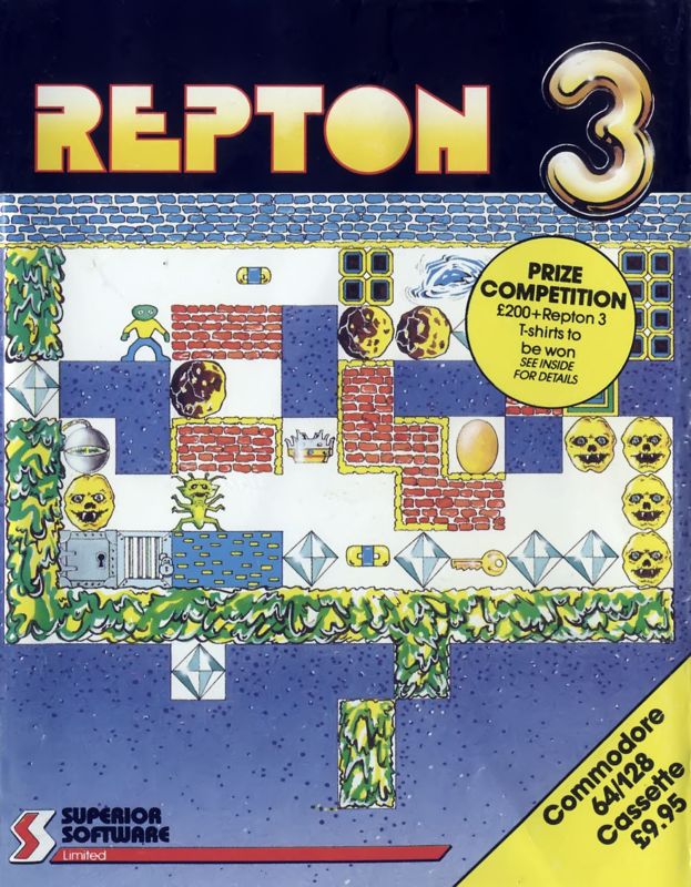 Front Cover for Repton 3 (Commodore 64)
