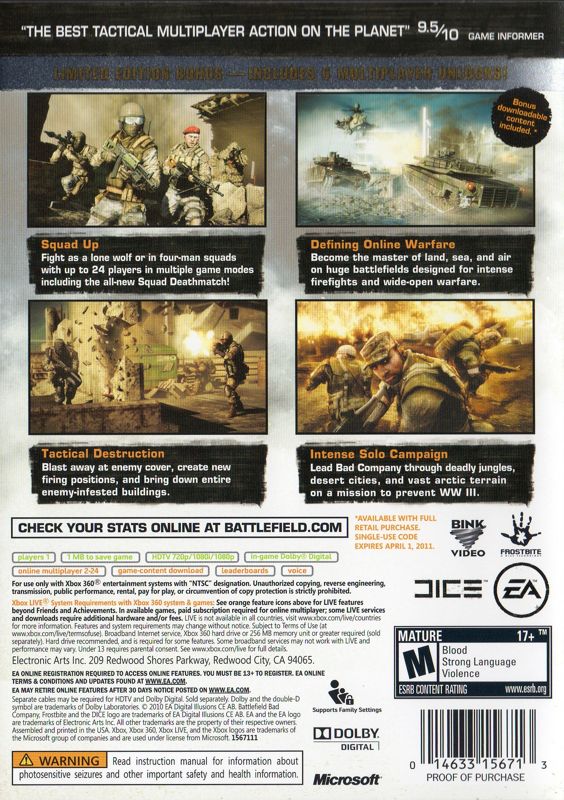 Battlefield: Bad Company 2 (Limited Edition) cover or packaging ...