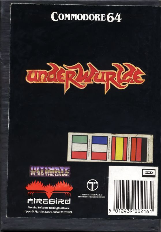 Back Cover for Underwurlde (Commodore 64)