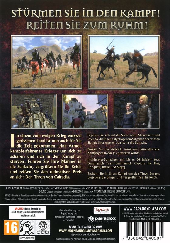 Other for Mount & Blade: Warband (Windows): Keep Case - Back