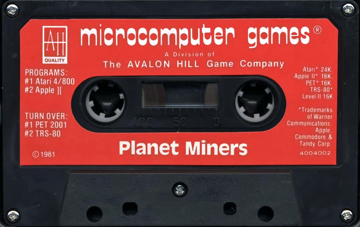 Media for Planet Miners (Apple II and Atari 8-bit and Commodore PET/CBM and TRS-80)