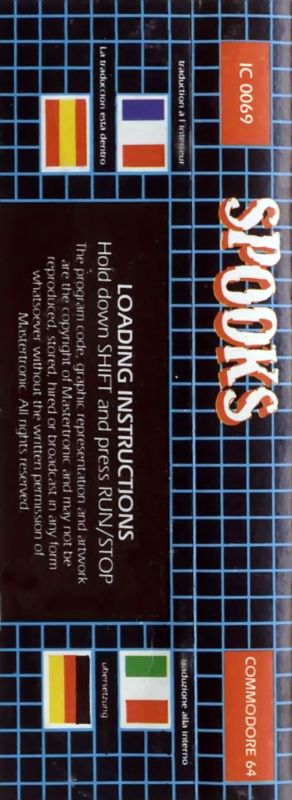 Back Cover for Spooks (Commodore 64)