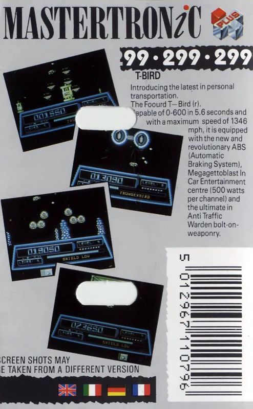 Back Cover for T-Bird (Commodore 64)