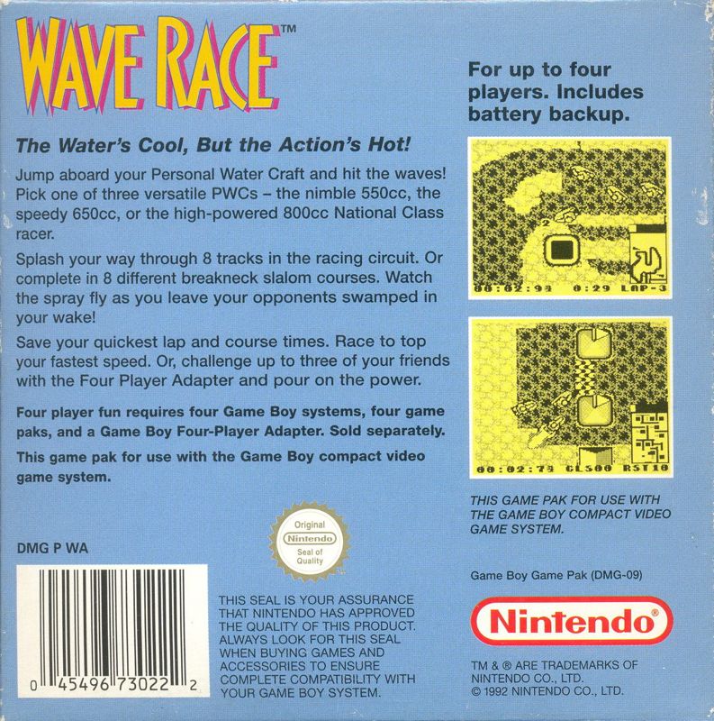 Back Cover for Wave Race (Game Boy)