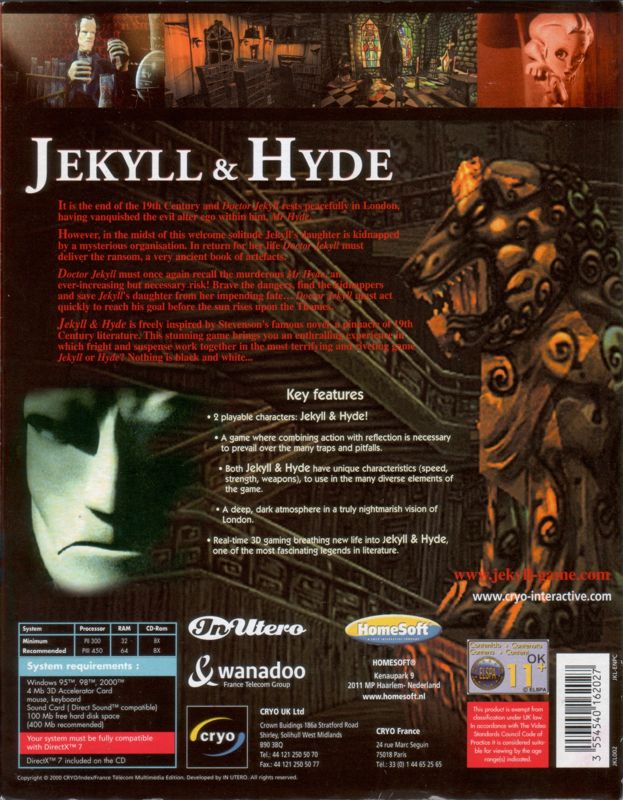 Back Cover for Jekyll & Hyde (Windows)