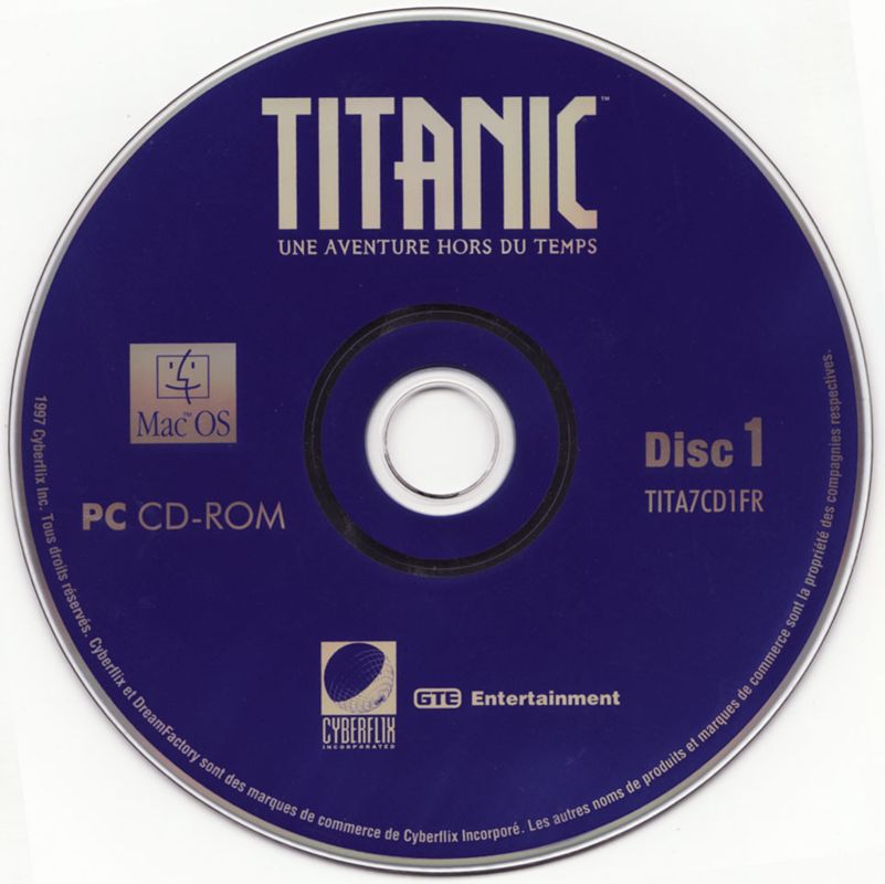 Media for Titanic: Adventure Out of Time (Macintosh and Windows and Windows 16-bit) (other disc design): Disc 1