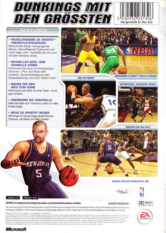 Back Cover for NBA Live 2003 (Xbox)