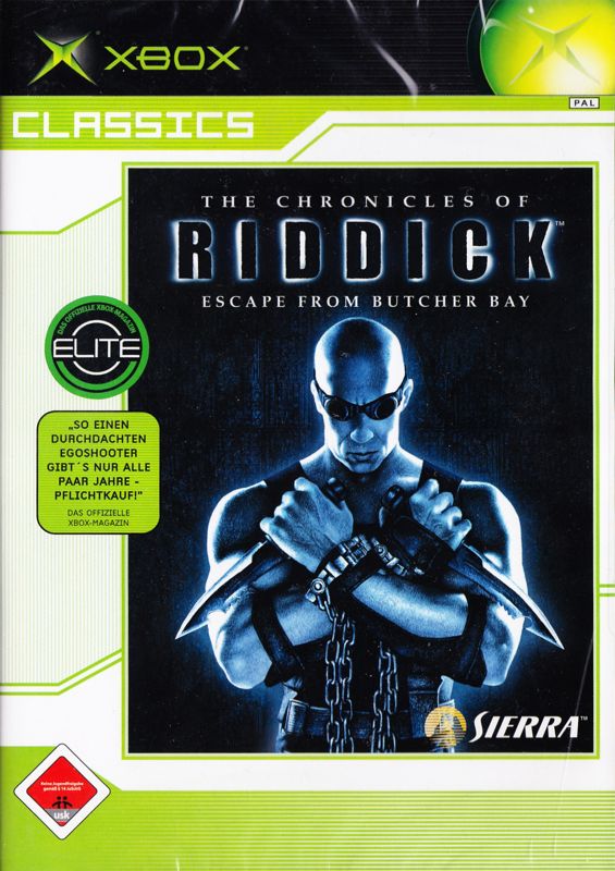 Front Cover for The Chronicles of Riddick: Escape from Butcher Bay (Xbox) (Classics release)