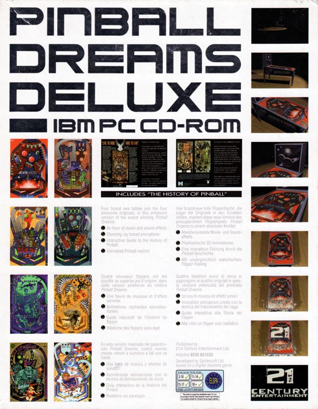 Back Cover for Pinball Arcade (DOS)