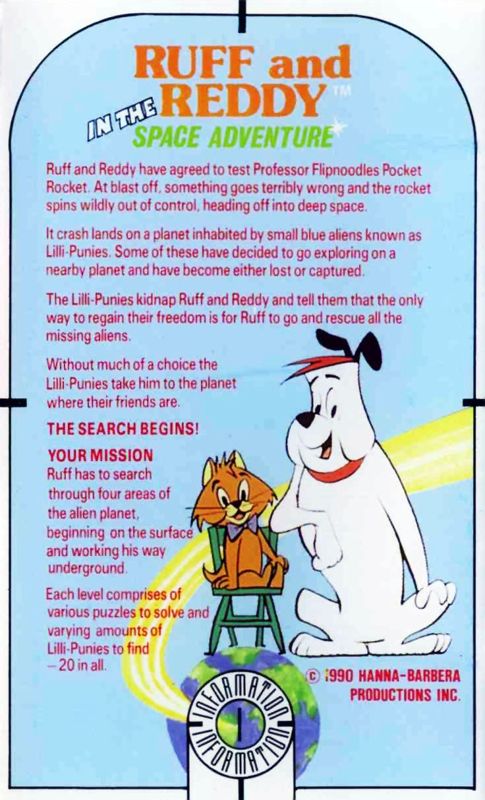 Inside Cover for Ruff and Reddy in the Space Adventure (Commodore 64)