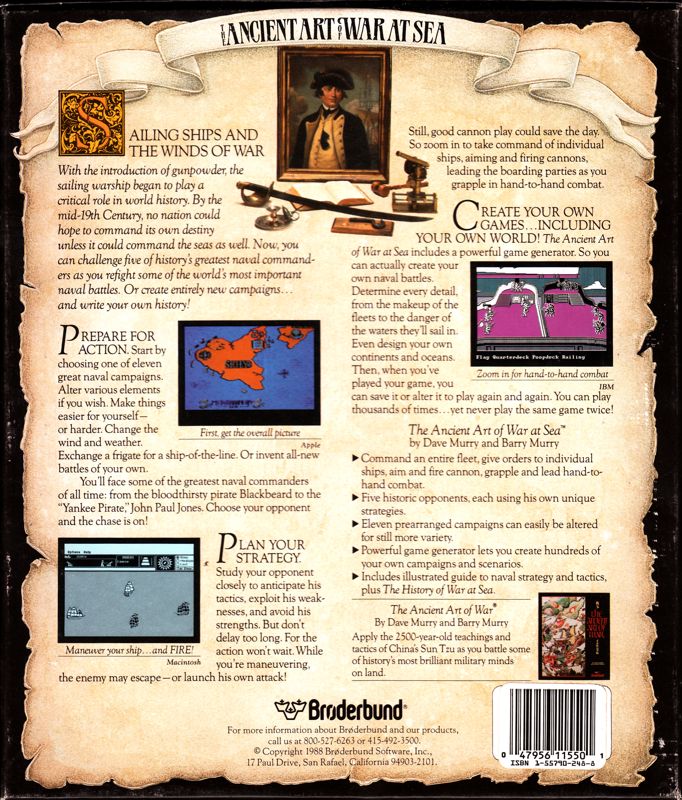 Back Cover for The Ancient Art of War at Sea (Apple II)