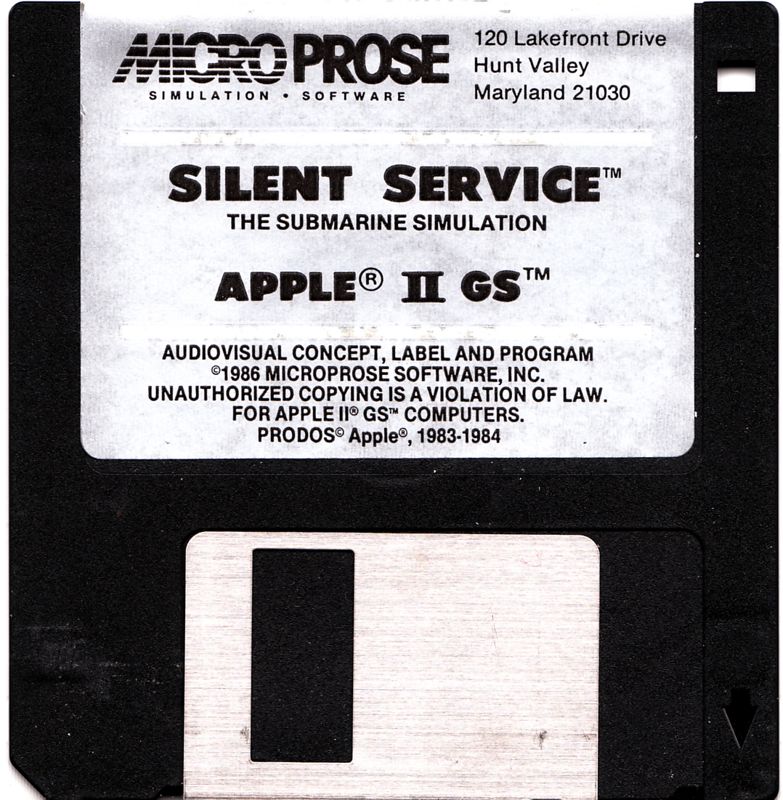 Media for Silent Service (Apple IIgs)