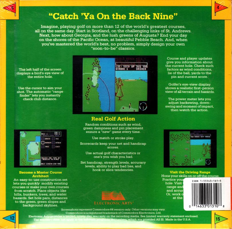 Back Cover for World Tour Golf (Apple IIgs)