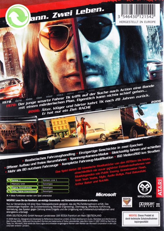 Back Cover for Driver: Parallel Lines (Xbox)