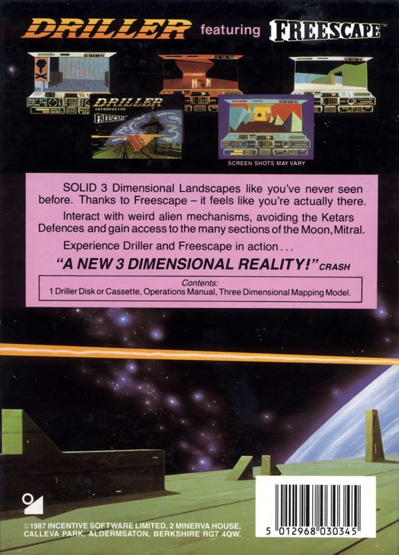 Back Cover for Space Station Oblivion (Commodore 64)