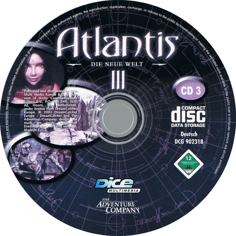 Media for Beyond Atlantis II (Windows) (Dice Multimedia release): Disc 3
