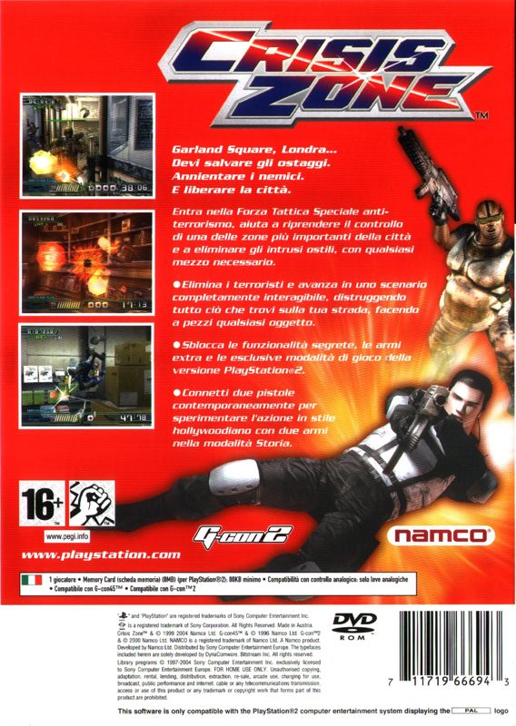 Back Cover for Time Crisis: Crisis Zone (PlayStation 2)