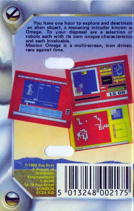 Back Cover for Mission Omega (Commodore 64) (Budget re-release)