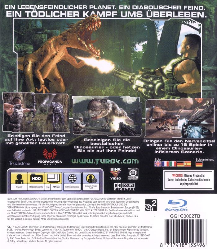 Back Cover for Turok (PlayStation 3)