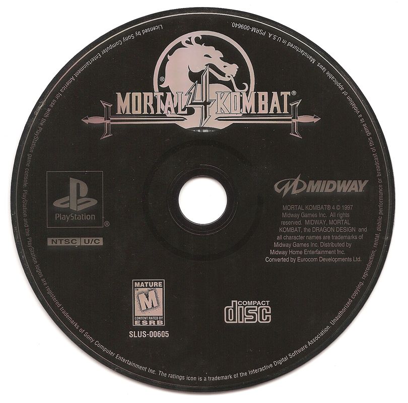 Media for Mortal Kombat 4 (PlayStation) (Greatest Hits release)