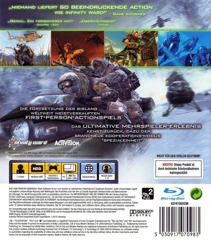 Call of Duty: Modern Warfare cover or packaging material - MobyGames