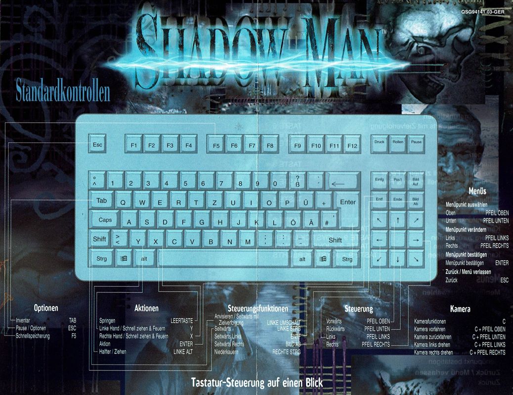 Reference Card for Shadow Man (Windows): Front