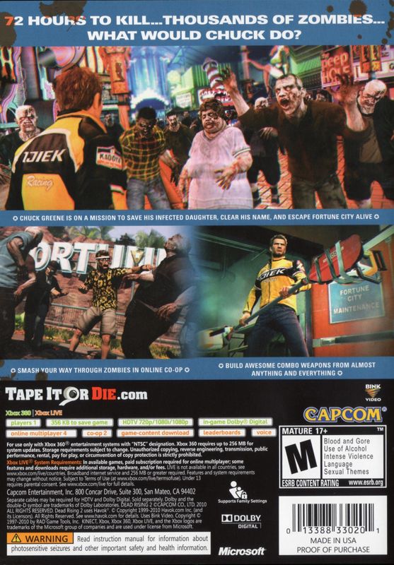 Dead Rising 2 Cover Or Packaging Material Mobygames 