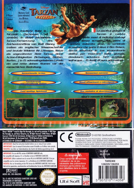 Back Cover for Disney's Tarzan Untamed (GameCube)