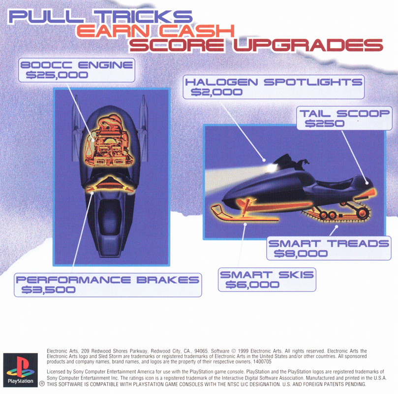 Inside Cover for Sled Storm (PlayStation): Front Reverse