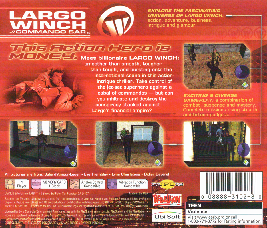 Largo Winch Commando Sar Cover Or Packaging Material Mobygames