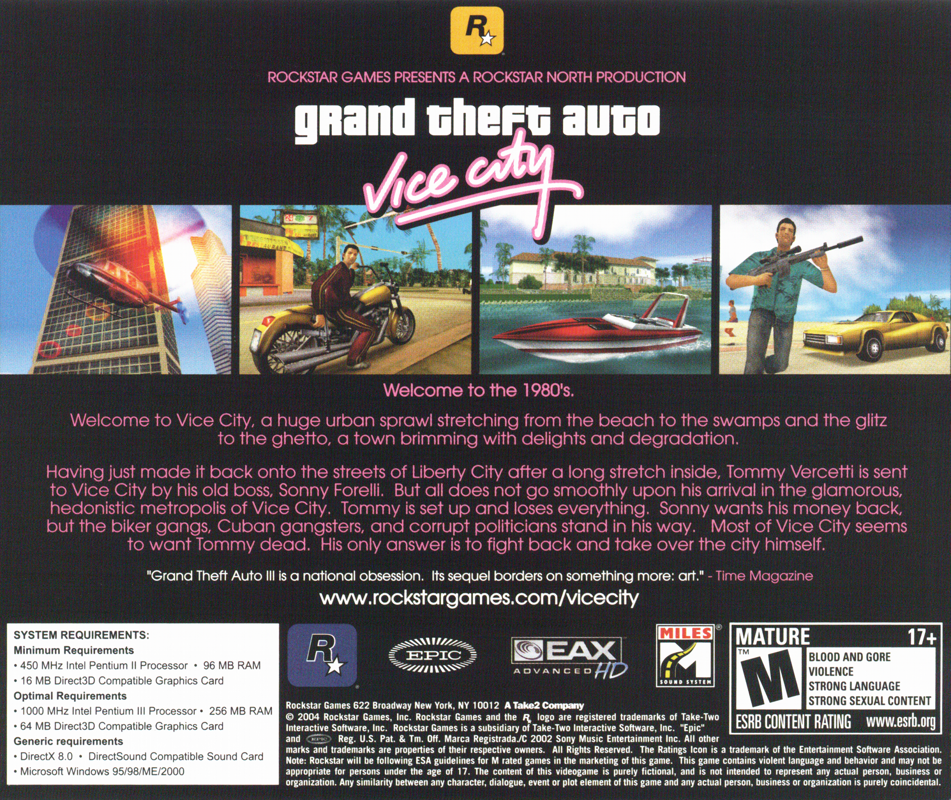 Grand Theft Auto Vice City Cover Or Packaging Material Mobygames 6514