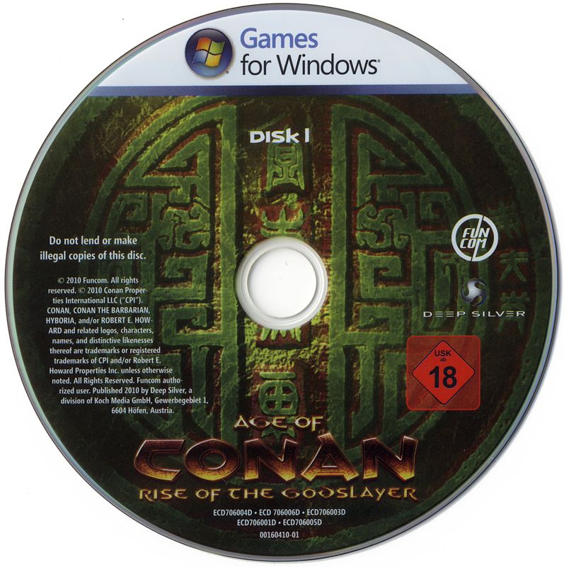 Media for Age of Conan: Rise of the Godslayer (Windows): Disc 1/2