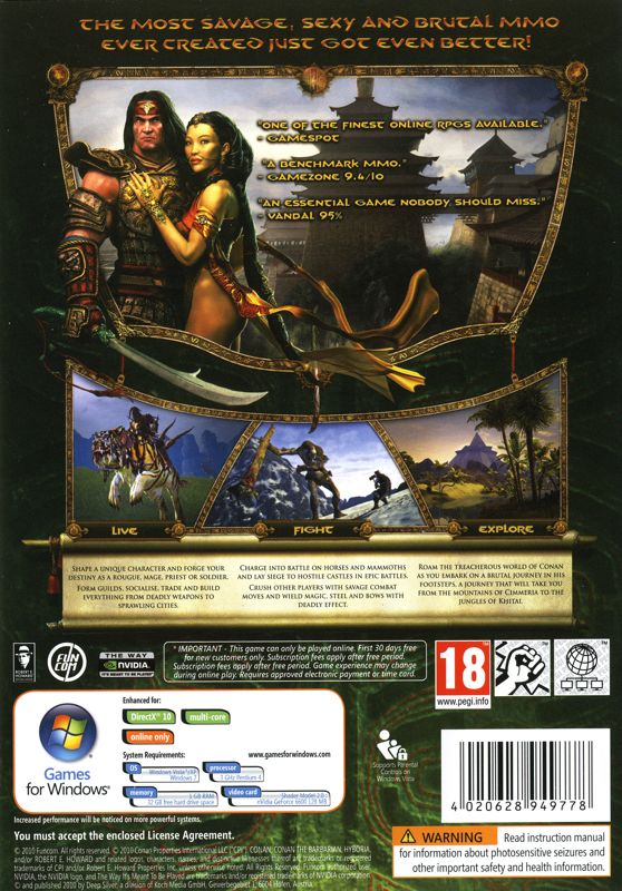 Back Cover for Age of Conan: Rise of the Godslayer (Windows)