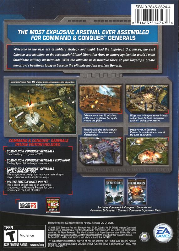 Back Cover for Command & Conquer: Generals - Deluxe Edition (Windows)