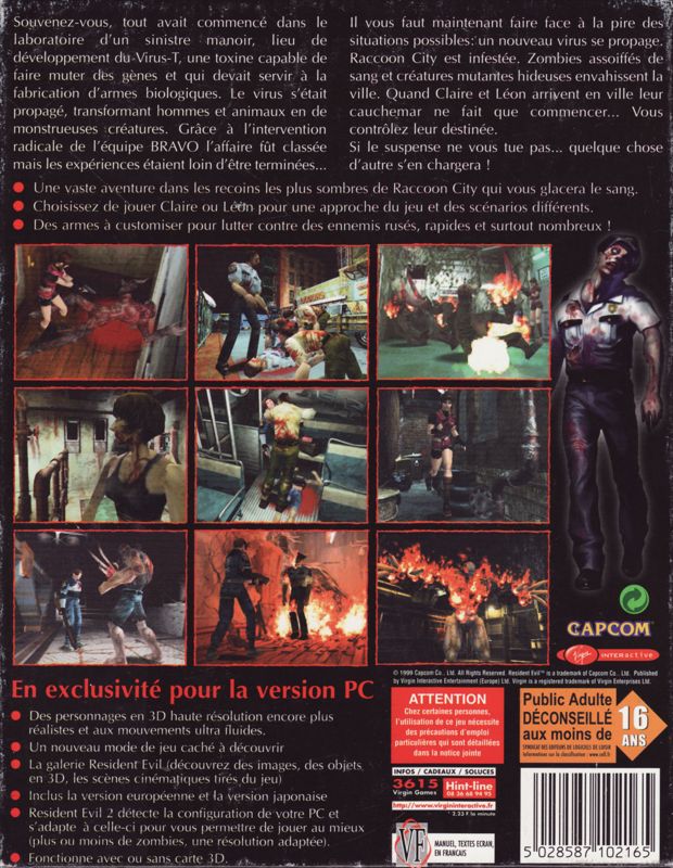 Back Cover for Resident Evil 2 (Windows)