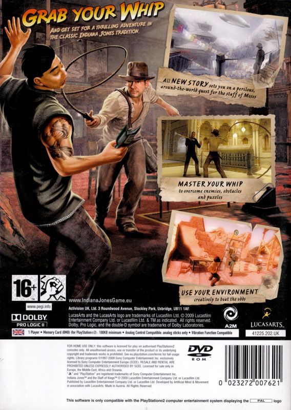Back Cover for Indiana Jones and the Staff of Kings (PlayStation 2)