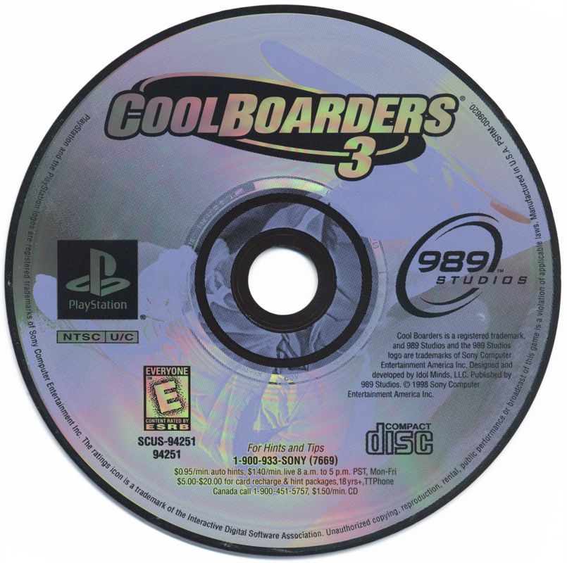 Media for Cool Boarders 3 (PlayStation)