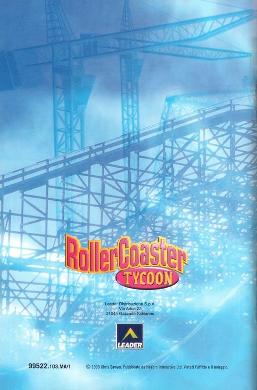 Manual for RollerCoaster Tycoon (Windows): Back