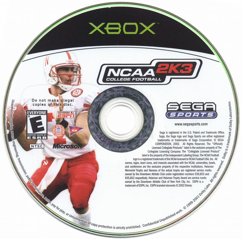 Media for NCAA College Football 2K3 (Xbox)
