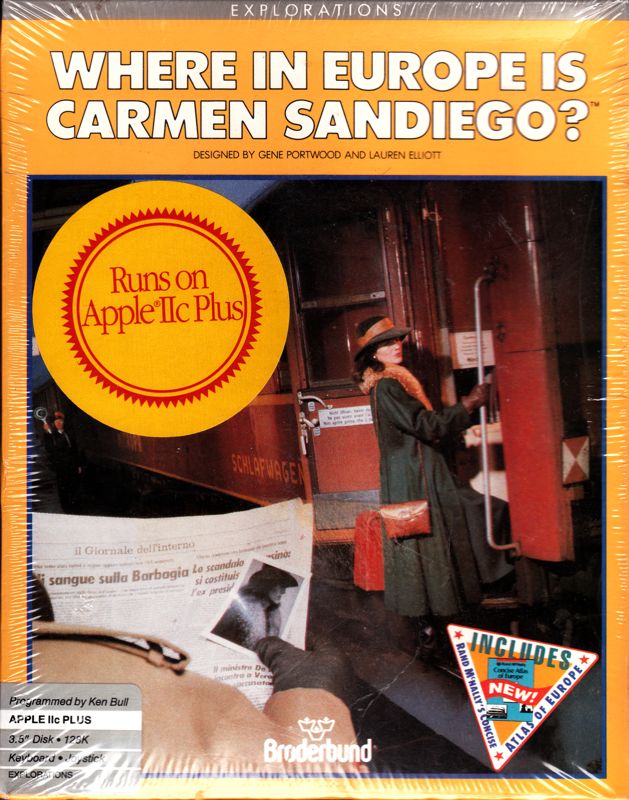 Front Cover for Where in Europe is Carmen Sandiego? (Apple II) (Apple IIc Plus version (3.5" disk))