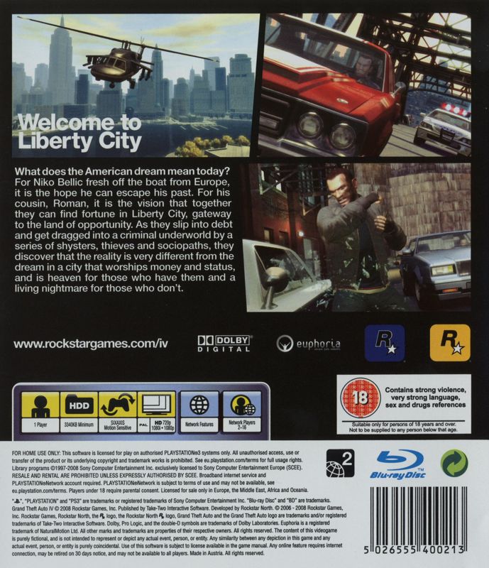 Grand Theft Auto IV cover or packaging material - MobyGames