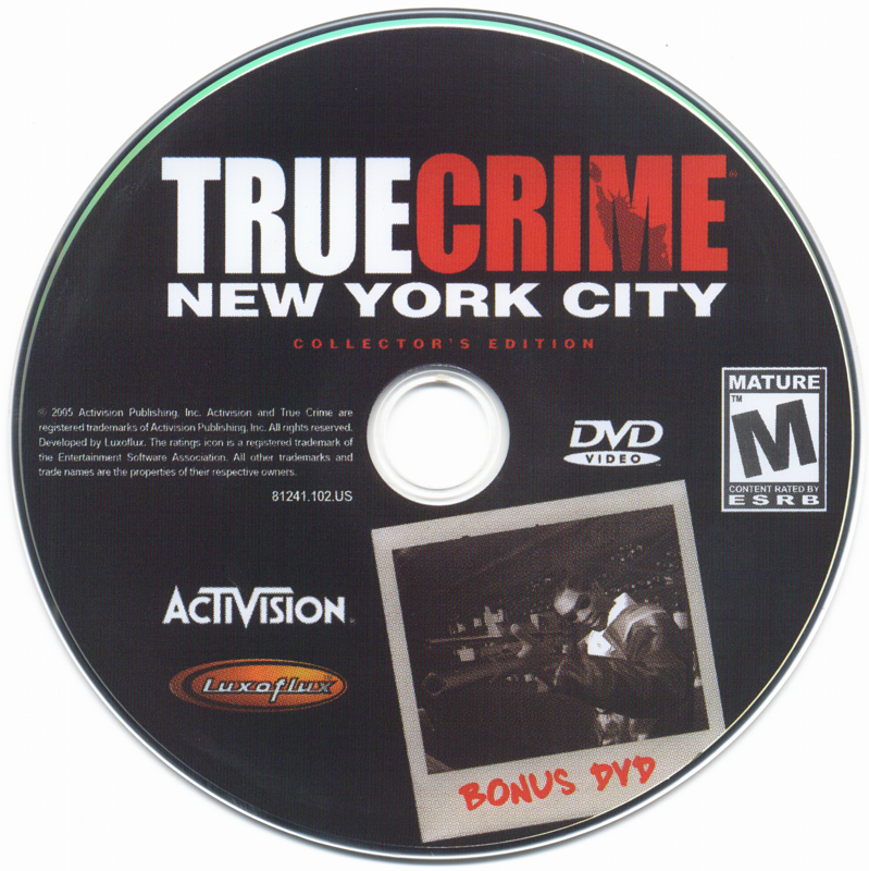 Media for True Crime: New York City (Collector's Edition) (Xbox): Bonus DVD