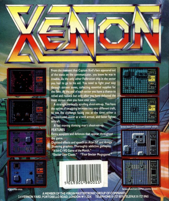 Back Cover for Xenon (MSX)