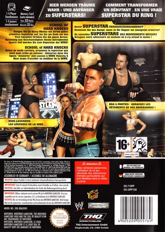 Back Cover for WWE Day of Reckoning (GameCube)