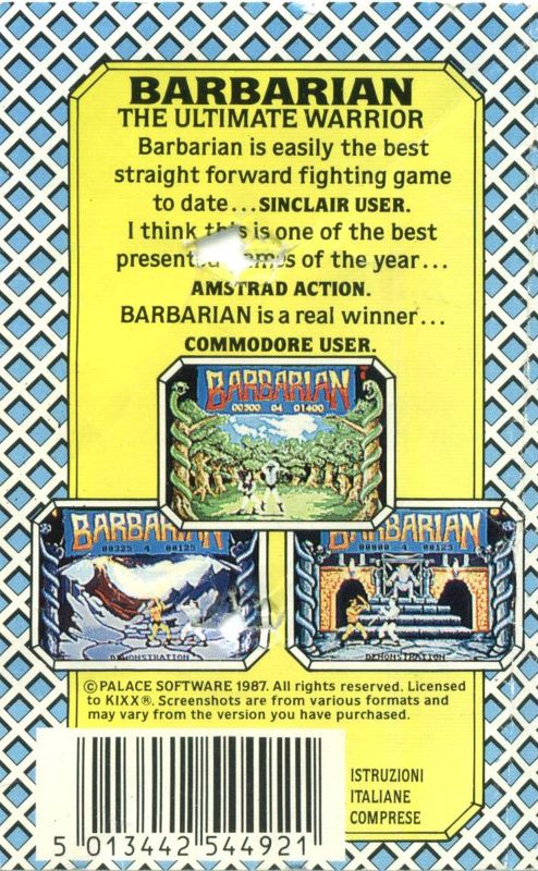 Back Cover for Death Sword (ZX Spectrum) (Kixx Legends release)