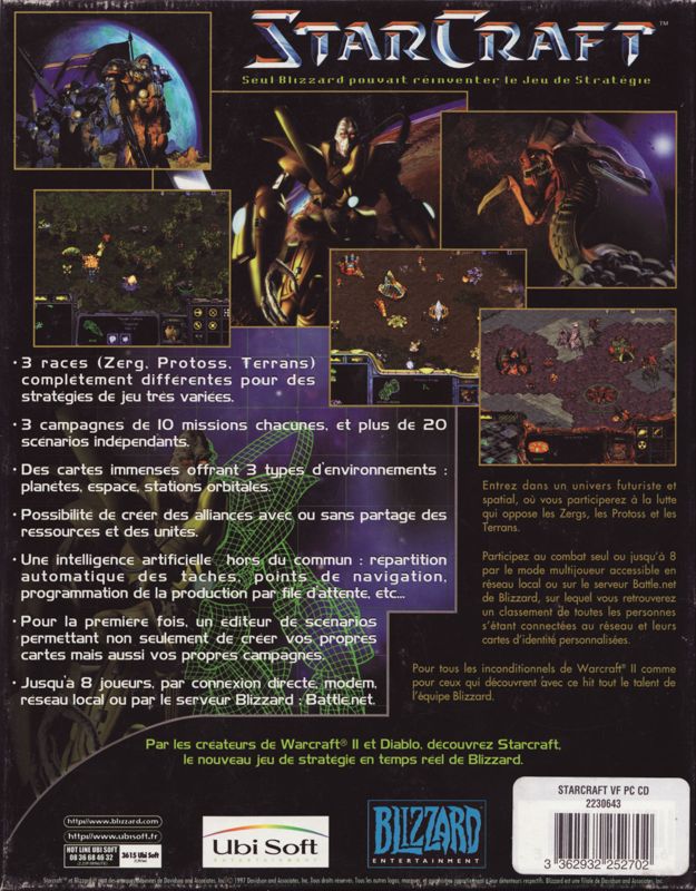 Back Cover for StarCraft (Windows)