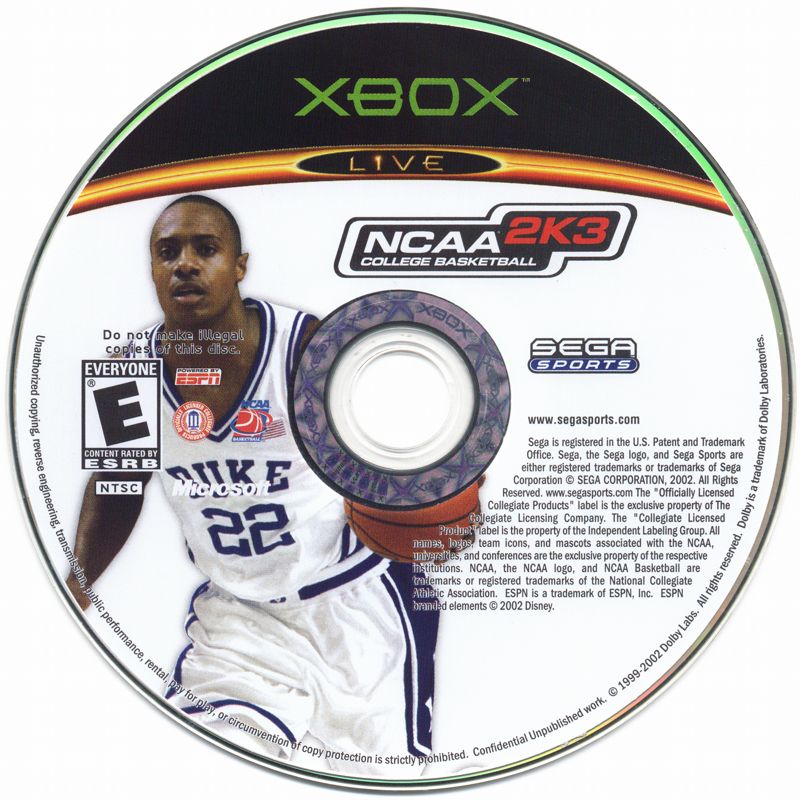 Media for NCAA College Basketball 2K3 (Xbox)