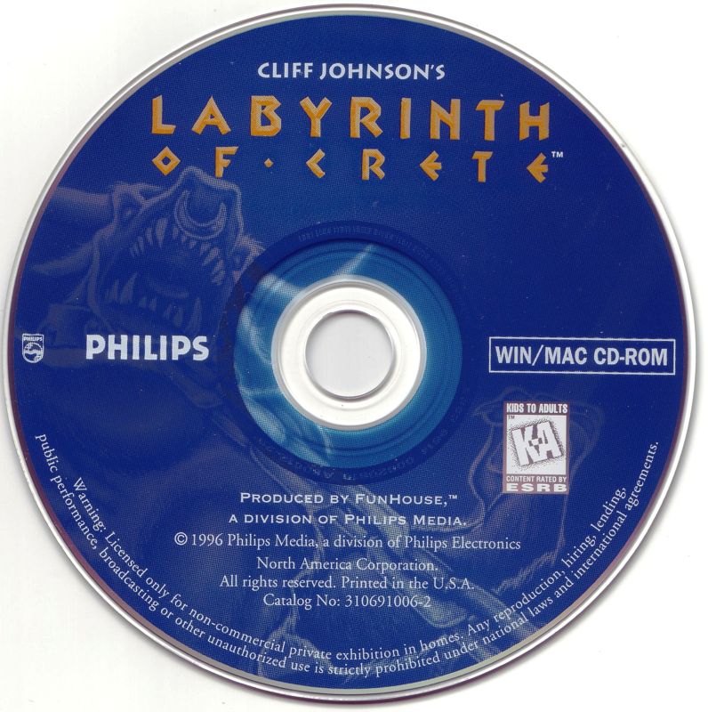 Media for Labyrinth of Crete (Macintosh and Windows 3.x)