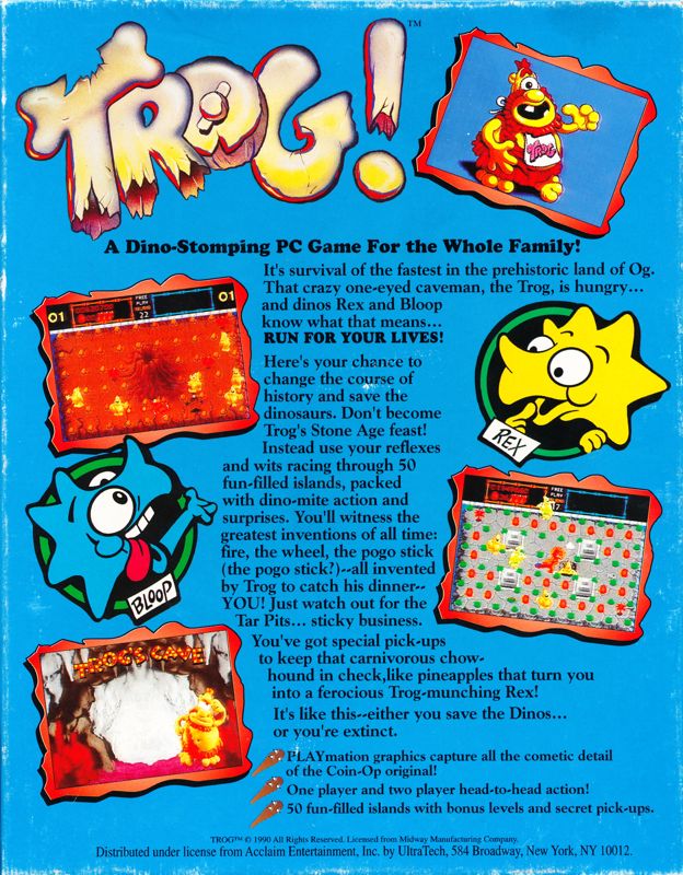 Back Cover for Trog (DOS)