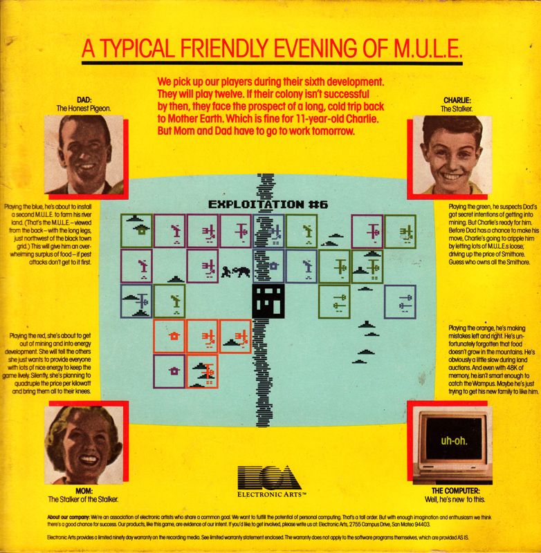Back Cover for M.U.L.E. (Atari 8-bit)